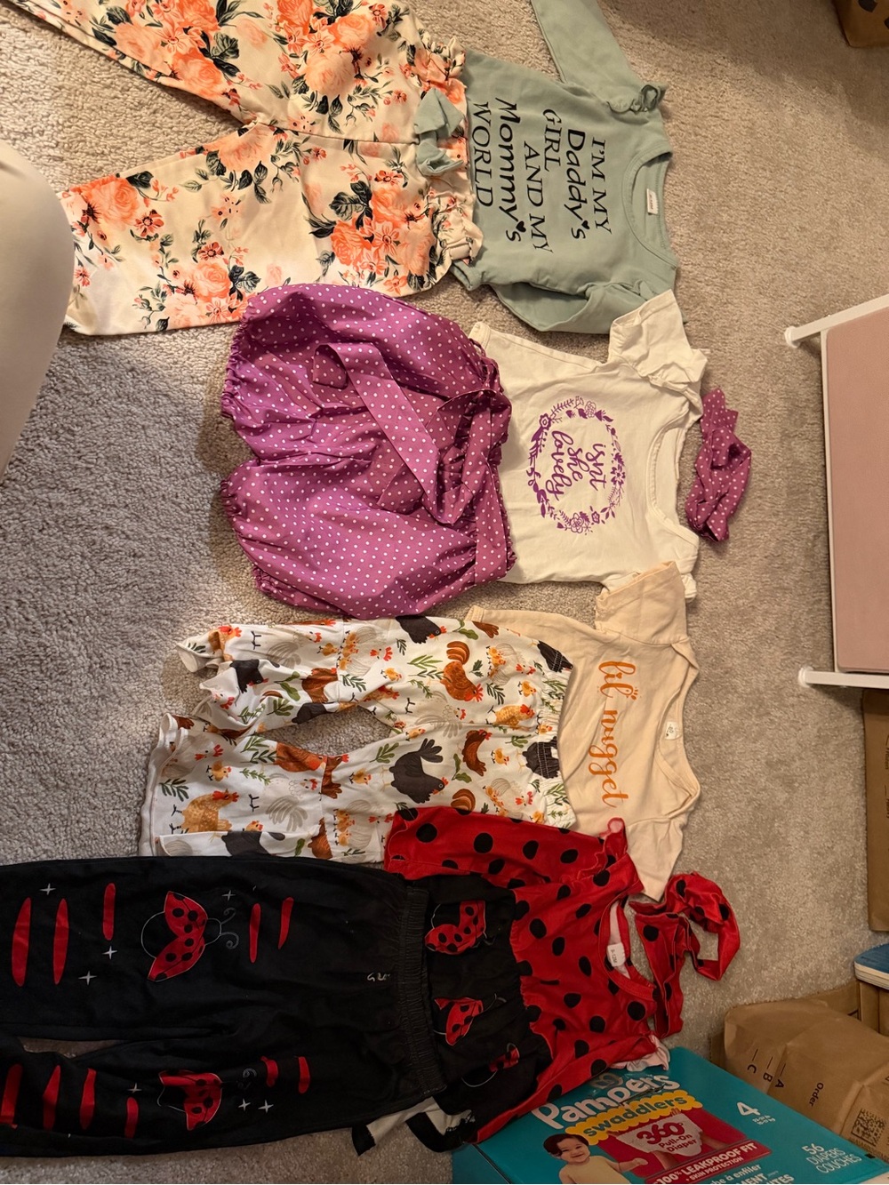 Assorted Girls' Pajama Set - Floral, Mint, Purple, Ladybug